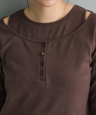 CRAFT STANDARD BOUTIQUE 2点セット/リブレイヤードワンピース Brown