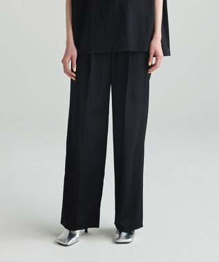 NAVE 【ReNAVE 洗える】グロスサテン パンツ ブラック系