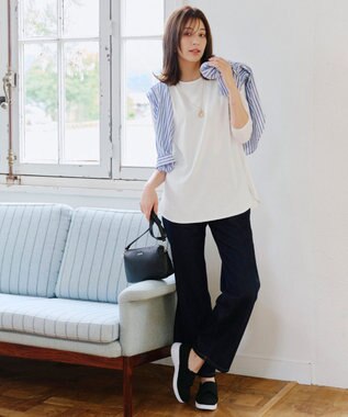 Tiaclasse 【安田美沙子さん着用・選べる裾】 レイヤードヘムカットソーTシャツ オフホワイト