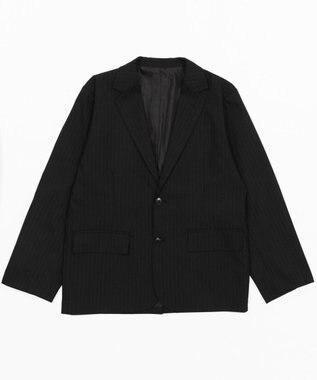 WEGO 【フォーマル/セットアップ対応】シングルテーラードジャケット ブラックストライプ