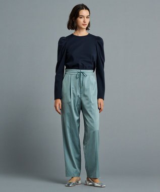 uncrave 【洗える】サテン ドロストパンツ（uncrave STANDARD） アッシュブルー