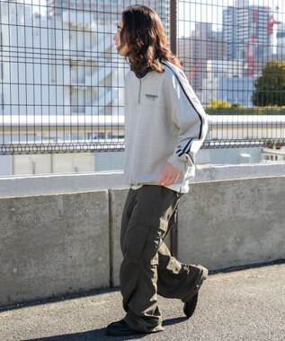 WEGO ヘビーウエイトラインスリーブプルオーバー 杢グレー