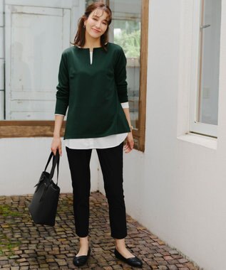 Tiaclasse 【安田美沙子さん着用・選べる裾】 レイヤードヘムカットソーTシャツ オフ×オフ裾シャツ