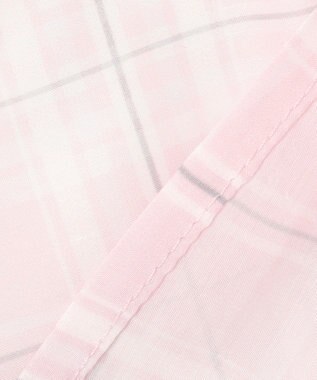 ANY KIDS 肩あきドッキング チェックシャツ ピンク