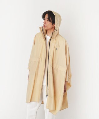 MOONBAT POLO RALPH LAUREN(ポロ ラルフローレン) ポロポニー ポケッタブル レインポンチョ レインコート 無地 フード 収納袋 ロゴ入 レディース ベージュ
