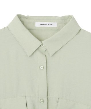 AMERICAN HOLIC 【予約】【WEB限定】接触冷感Wポケットシャツチュニック Khaki