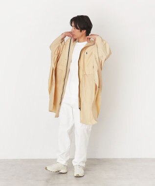 MOONBAT POLO RALPH LAUREN(ポロ ラルフローレン) ポロポニー ポケッタブル レインポンチョ レインコート 無地 フード 収納袋 ロゴ入 レディース ベージュ