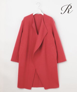 23区 S 【R(アール)】ウールリバー ノーカラー コート オールドローズ系