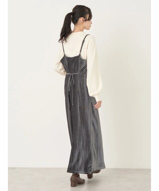 earth music&ecology ベロアプリーツキャミワンピース Gray