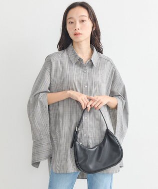 earth music&ecology ２ｗａｙマントスリーブシャツ Glen Check