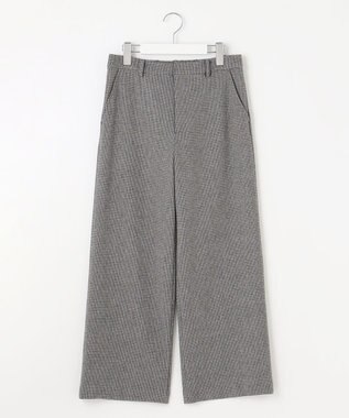 J.PRESS LADIES 【洗える】チェルビック チェック セミワイド パンツ ライトグレー系3