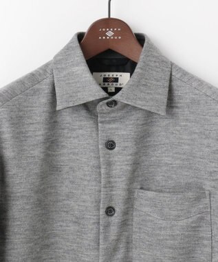 JOSEPH ABBOUD 【軽量/ストレッチ/尾州が誇る上質素材 】ウールミルドジャージーシャツ グレー系ストライプ