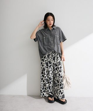 Green Parks シアーデニム２ＷＡＹビックドルマンシャツ Black
