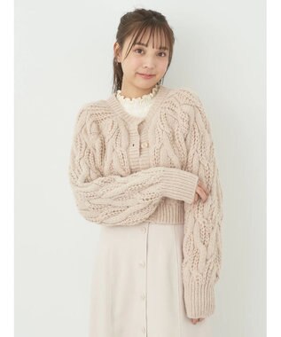 earth music&ecology ｍｉｘケーブルカーディガン Light Beige