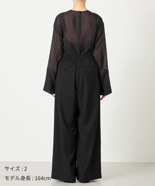 NAVE 【ReNAVE・洗える】4タックワイドパンツ ブラック系