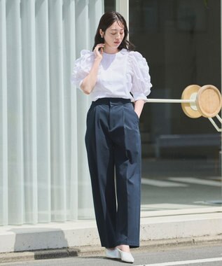 #Newans 【イージーケア】フリルスリーブブラウス ホワイト系