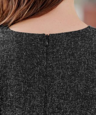 Tiaclasse 【洗える】配色パイピングフレアワンピース ブラック