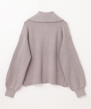 ANY L 【洗濯機可】ジップアップニットブルゾン グレージュ