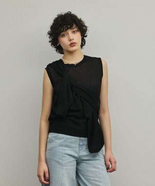 レイヤードニットトップ