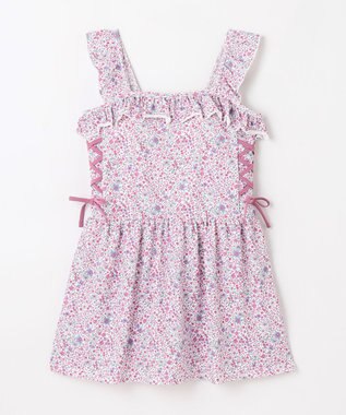 組曲 KIDS 【UVカット】【SS-Lサイズ】トロピカルフラワー スイムウェア(ワンピース) ピンク