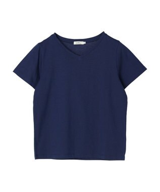 earth music&ecology ＶネックＴシャツ（汗じみ防止） Off White