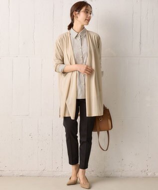 組曲 【WEB限定】シアーツイルジャージー ロングカーディガン ベージュ系
