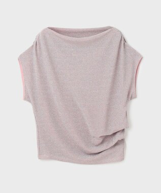 GRACE CONTINENTAL ラメドレープカットトップ ピンク