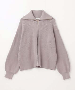 ANY L 【洗濯機可】ジップアップニットブルゾン グレージュ