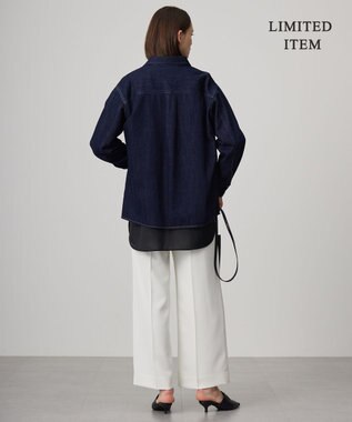 ICB 【WEB限定・洗える】コットンソフトデニム ジャケット ネイビー系