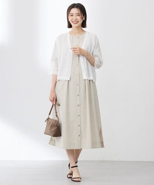 J.PRESS LADIES 【WEB限定カラーあり・洗える】SHEER LIGHT KNIT Vネック カーディガン オフ系