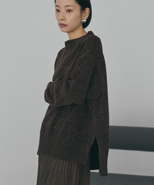 AMERICAN HOLIC ベロアモールニットプルオーバー Brown