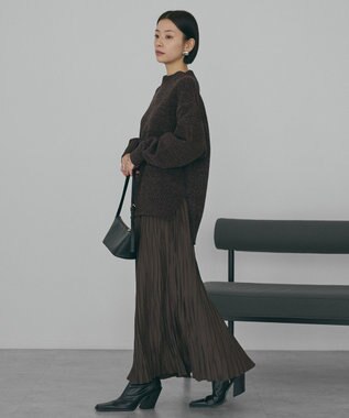 AMERICAN HOLIC ベロアモールニットプルオーバー Brown