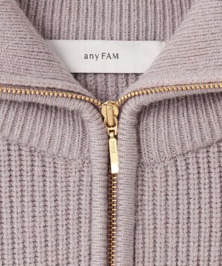ANY L 【洗濯機可】ジップアップニットブルゾン グレージュ