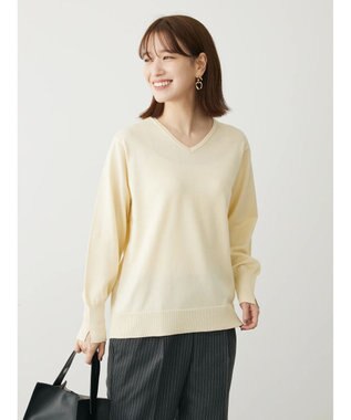Green Parks アルガンオイル配合　Ｖネックプルオーバー Ivory