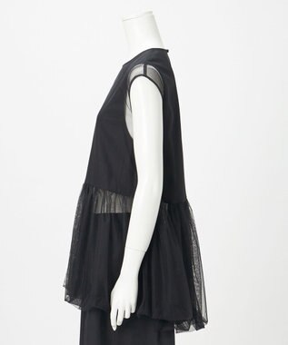 23区 【GOLD LABEL】チュールレイヤードジャージー カットソー ブラック系