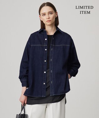 ICB 【WEB限定・洗える】コットンソフトデニム ジャケット ネイビー系