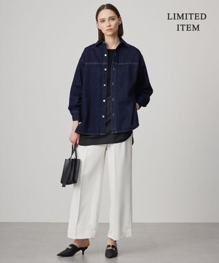 ICB 【WEB限定・洗える】コットンソフトデニム ジャケット ネイビー系