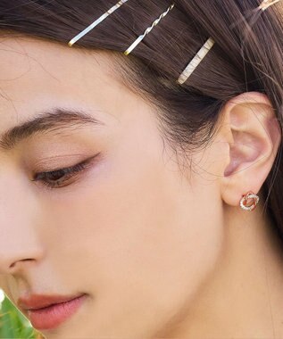 Tiaclasse 【金属アレルギー対応】ストーンクロスタイニーピアス ピンクゴールド