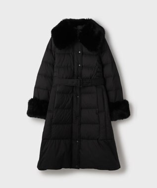 GRACE CONTINENTAL ファーカラーロングダウン ブラック