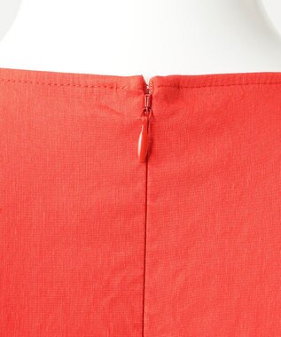 23区 L 【R(アール)】NALYA リネンヴィスストレッチ ウエスト切替ワンピース ブラッドオレンジ系