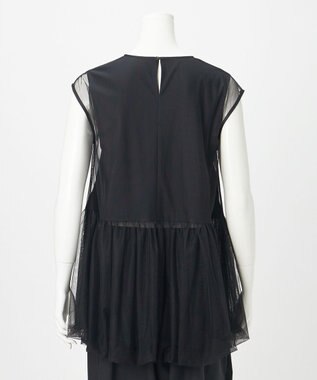 23区 【GOLD LABEL】チュールレイヤードジャージー カットソー ブラック系