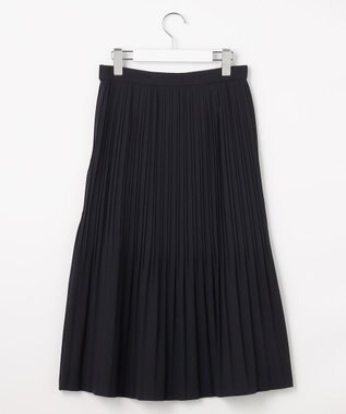 J.PRESS LADIES L ノルディス2wayジョーゼット プリーツ スカート ネイビー系