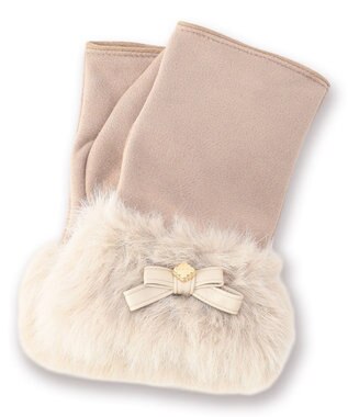 TOCCA TRIM FUR SUEDY GLOVE 手袋 ベージュ系