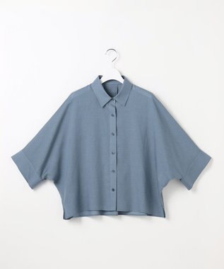 自由区 ナチュラルリネン シャツ ブルー