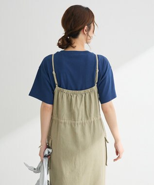 Green Parks カーゴポケットピグメントキャミワンピース Khaki