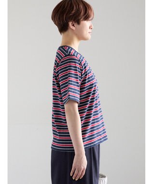 Te chichi マルチボーダーTシャツ ネイビー