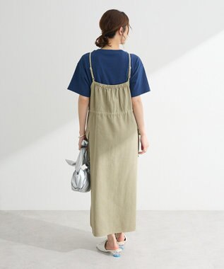 Green Parks カーゴポケットピグメントキャミワンピース Khaki