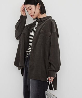 AMERICAN HOLIC Ｗポケットコーデュロイシャツ Charcoal Gray