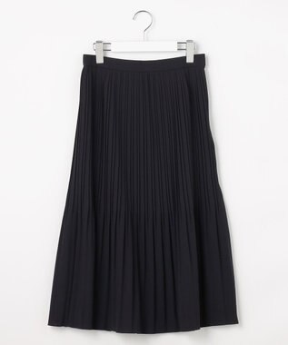 J.PRESS LADIES L ノルディス2wayジョーゼット プリーツ スカート ネイビー系