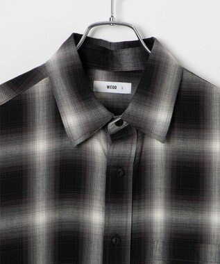 WEGO オンブレチェックシャツ（S） ブラックチェック1